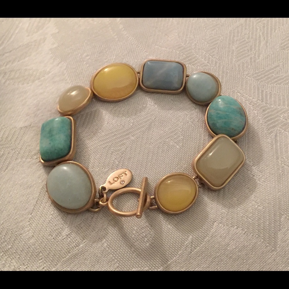 Loft Signed Cabochon Toggle Hook Bracelet - image 3